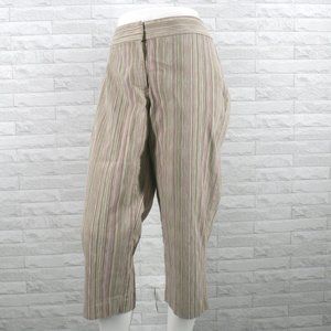 VILLAGER LIZ CLAIBORNE Capri Pants Cropped Classic Neutral Pink Stripe Size 12